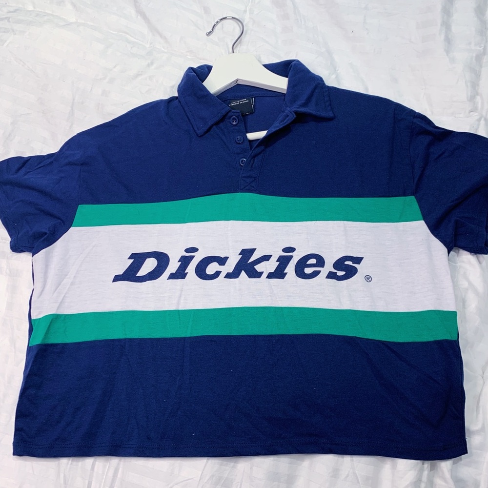 Blue dickies crop top t-shirt. New.